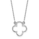 14k White Gold Small necklace Quatrefoil Design-WBC-XP5054W