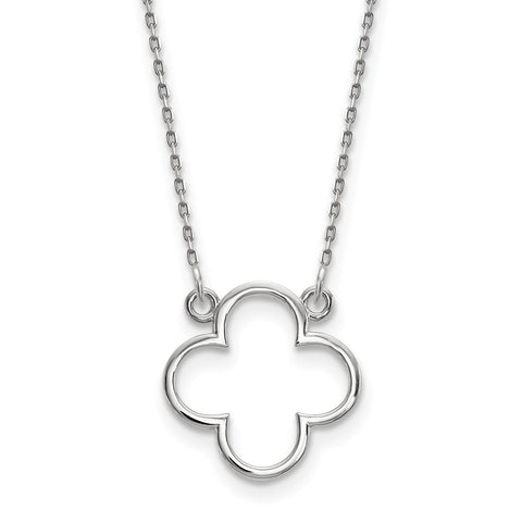 14k White Gold Small necklace Quatrefoil Design-WBC-XP5054W