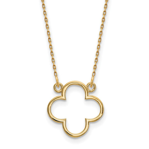 14k Small necklace Quatrefoil Design-WBC-XP5054